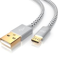 Primewire Premium Micro USB 2,4A Schnellladekabel - Nylonkabel Metallstecker - High Speed Ladekabel / Datenkabel - 1m