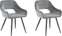 Camille1 | Gepolsterte Esszimmerstühle 2er Set in Velvet Grau