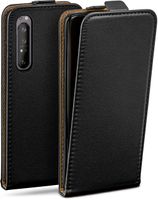 moex® Flip Case kompatibel mit Sony Xperia 1 II - Hülle mit 360 Grad Schutz, Schwarz