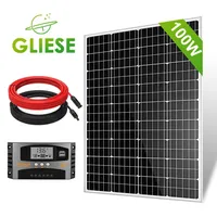 Sada 100W solárního panelu Regulátor nabíjení solárního modulu 12V pro karavan Camping Boat