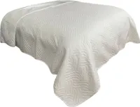 Tagesdecke Bettüberwurf 220x240 cm Weiß Unifarben wattiert gesteppt wellenförmig
