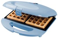 Bestron Brüsseler Waffeleisen im Retro Design, Waffelmaker für 2 belgische Waffeln, mit Antihaftbeschichtung & Backampel, 700 W, Farbe: Blau