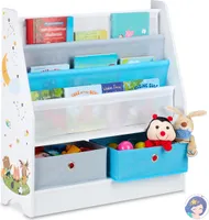 relaxdays Kinderregal weiß/blau 71,0 x 23,0 x 74,0 cm