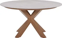 Lowland Tisch - Ø150 cm - light teaklook -  Centostone Napoli sand