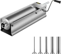 VEVOR Wurstfüller 7L Fleischwölfe Wurstmaschine Wurstfüllmaschine Horizontal Edelstahl Wurstspritze