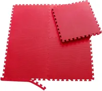 Sporttrend 24® 4 Schutzmatten ohne Randstücke Set Rot 60x60x1cm | 1,44qm | Bodenschutzmatte Unterlegmatte Puzzlematte für Fitnessgeräte Sportgeräte