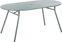 BELIANI Zahradní stůl modrý kovový 160 x 90 cm pro 4 osoby s otvorem na slunečník na zahradu na terasu
