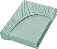 Jersey Spannbettlaken Spannbetttuch, 100% Baumwolle, 120x200cm, Jade
