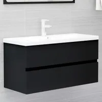 vidaXL Skříňka pod umyvadlo černá 90x38,5x45 cm Dřevěný materiál