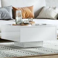 vidaXL Couchtisch Hochglanz-Weiß 60x60x31,5 cm Holzwerkstoff