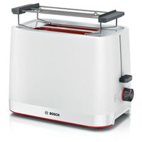Bosch TAT3M121 Toaster, 950 W, 2-Scheiben, Automatische Endabschaltung, Nachtoastfunktion, Stoptaste, weiß