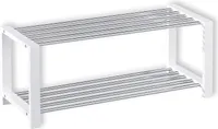 Schuhregal  Schuhablage Schuhständer Schuhschrank Schuhbank 2 Böden in weiß