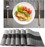 PVC Platzsets 6er Set Abwaschbar Hitzebeständig Tischsets für Küche Tisch Grey