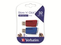 Store 'n' Click USB 3.2 Gen 1 2x 32GB Rot/Blau USB-Stick