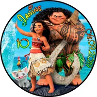 Tortenaufleger Fototorte Tortenbild Kindergeburtstag Vaiana VA04 (Zuckerpapier) Rund 20 cm Ø