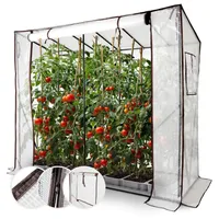AREBOS Tomatengewächshaus Foliengewächshaus mit 2 Belüftungsfenster,Gewächshaus groß,Tomatenhaus Treibhaus mit Tür zum Aufrolle| 200x77x170cm Frühbeet