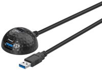 USB 3.0 Hi-Speed Verlängerungskabel mit Standfuss, Schwarz, 1.5 m