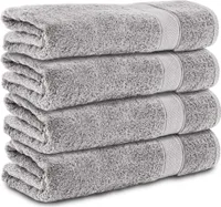 Komfortec 4er Handtücher 50x100 cm Set aus 100% Baumwolle, 470g/m², Frottee, Weich, Silber