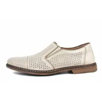 Rieker Slipper gelocht gefloch. Standard in beige, Gr. 42