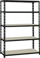 Kovový zátěžový regál, 5 polic, 180 x 120 x 50 cm, nosnost na polici: 290 kg, černý