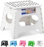 Tritthocker Klappbar Klapphocker Faltbar Höhe 28cm für Kinder und Erwachsene Bade Küchen - Weiß
