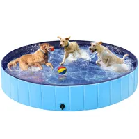 Yaheetech Hundepool für Hunde, Swimmingpool 180 x 30 cm, Hund Planschbecken Schwimmbecken, Faltbarer Pool Badewanne Wasserbecken, Blau