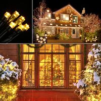 Solar Lichterkette Weihnachtsbeleuchtung Außen 100 200 LED Garten Hochzeit Deko