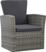 vidaXL 4dílná zahradní lehátková souprava s polštáři Poly Rattan Grey