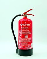ANDRIS® Wassernebel-Feuerlöscher 6L AF mit Manometer auch für Fett-Brände geeignet inkl. Universal-Wandhalterung, Standfuß & ANDRIS® Prüfnachweis mit Jahresmarke