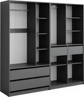 Vicco Kleiderschrank Elmo, 100 x 200 cm 2er Set, Anthrazit