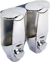 Seifenspender 2 x 300ml, leicht nachfüllbar, Wandseifenspender doppelt