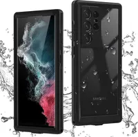 Wasserdicht Hülle für Samsung Galaxy S22 Ultra 5G Staubdicht Schneefest IP68 360 Grad Komplett Schutzhülle mit eingebautem Displayschutzfolie Schwarz