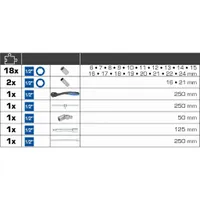 BRILLIANT TOOLS 25-tlg. Steckschlüssel-Satz 1/2" Stahl