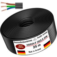 Stromkabel Geräteanschlusskabel Verlängerung PVC H05VV-F 3x1 20m schwarz 