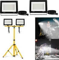 UISEBRT LED stavebný reflektor 2*200W 16000LM studená biela LED reflektor vrátane statívu a 3M kábla pracovné svetlo IP66