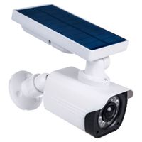 Kamera Attrappe mit LED-Licht Überwachungskamera PIR-Bewegungsmelder Dummy Kamera Solarbetrieben Geeignet für Außenbereich IP66 Wasserdicht