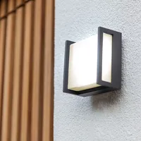Lutec LED Außenwandleuchte Qubo anthrazit IP54