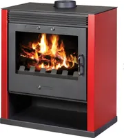 EEK A Kaminofen Victoria Rubin rot mit XXL-Sichtscheibe – 13kW