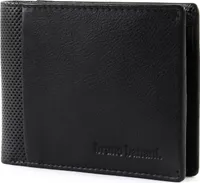 bruno banani Leder Geldbörse RFID-Safe Wallet Quer Black schwarz