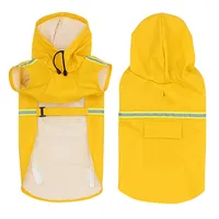 Hunderegenmantel Hunde regenmantel Winddicht, wasserdicht, mit reflektierenden Streifen Verstellbare Hunde-Regenjacke mit Kapuze,Kragenloch L