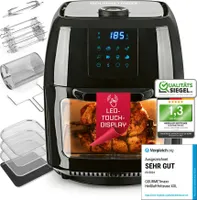 GOURMETmaxx Digitale XXL Heißluftfritteuse 9 Liter Fettfreies Frittieren inklusive Drehspieß Fritteuse, Backofen Drehgrill Fritöse Frittöse