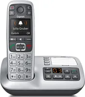 Gigaset E560A, DECT-Telefon, Kabelloses Mobilteil, Freisprecheinrichtung, 200 Eintragungen, Anrufer-Identifikation, Schwarz, Silber
