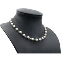 Perlenkette Süßwasserperlen 11~12 mm Endloskette schwarz weiß Zuchtperlen #a709 