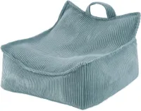 MISIOO Sitzsack Pouf für Kinder - Puffy Square - Kindersessel - Samt Pouf aus Cord - Ideal für das Kinderzimmer - Leicht zu Waschen - Blau