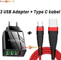 USB C Ladekabel für Samsung Huawei Xiaomi LG Nokia schnellladen + LED Netzteil