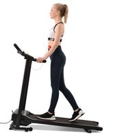 Sweiko Faltbar Fitness-Laufband Laufbänder WalkingPad Laufmaschine Fitnessgeräte, mit LED-Anzeige & 12 Programme & Handyhalter, Schwarz