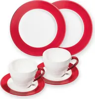 Gmundner Keramik Variation Bordeauxrot Raňajkový set pre 2 osoby
