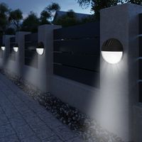 Garten LED Solarleuchte Wandleuchte Edelstahl Zaunleuchte Außenlampe Super hell