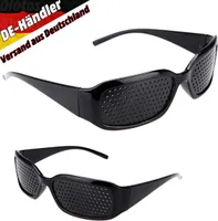 Rasterbrille Lochbrille Gitterbrille Augentraining Sehkorrektur Pinhole Brille zur Entspannung Schwarz Typ A