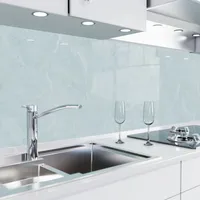 danario Küchenrückwand selbstklebend - Matt - Spritzschutz Küche - versteifte PET Folie - 0,36 mm - Marmor blau - 60cm x 60cm